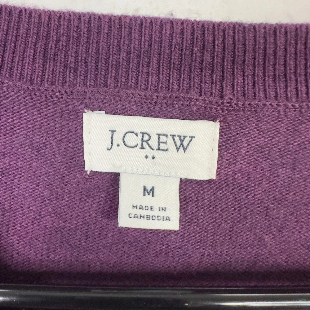 J. Crew Sweater Women‎ M Purple Cotton Wool Blend Knit Minimalist Capsule Tunic